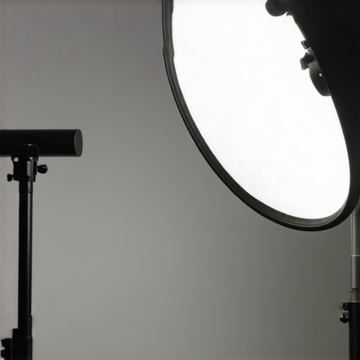 Softbox with integrated LED, remote control, and adjustable features in studio setting
