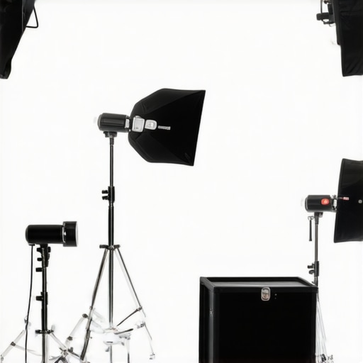 Studio with softboxes and RGB LED panels demonstrating advanced lighting techniques