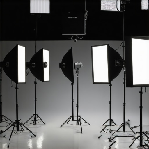 Professional softbox lighting setup in studio