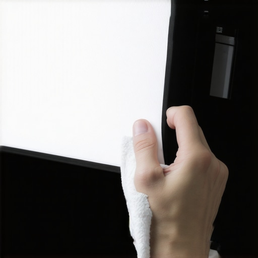 A person cleaning a professional LED studio light with a microfiber cloth to ensure optimal performance