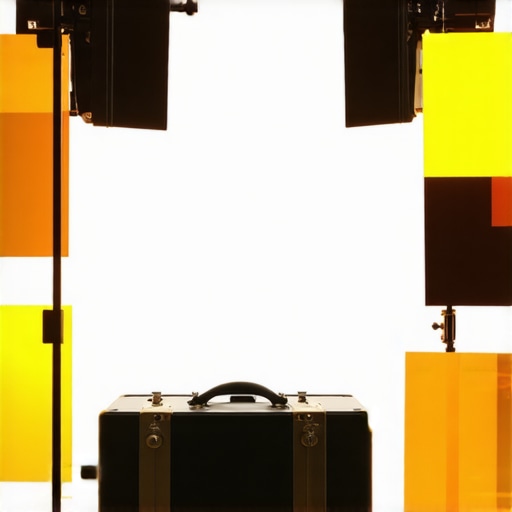 Spectral analyzer and LED panels used for calibration in a professional photography studio