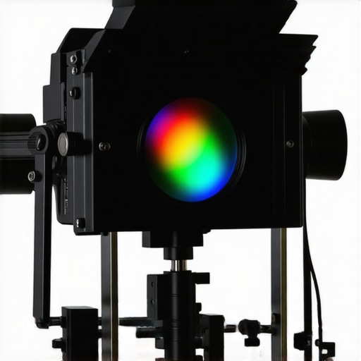 Photographer fine-tuning RGB lights to achieve perfect color rendering in studio
