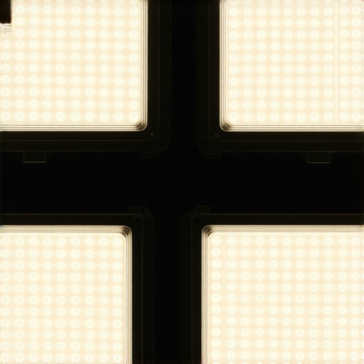 Close-up of an LED panel's control panel showing flicker reduction settings