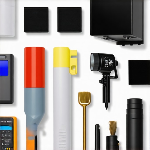 Visual guide showcasing essential tools for maintaining studio lighting equipment.