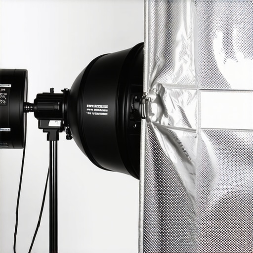 A high-end softbox with diffusion material in a studio environment